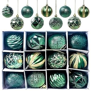 Gxhong Weihnachtskugeln, 12 Stück Christbaumkugeln Weihnachtskugel, Weihnachtsbaumschmuck Matt Glänzend Glitzernd…
