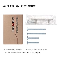 homdiy 20 Pack Brushed Nickel Round Bar Cabinet
