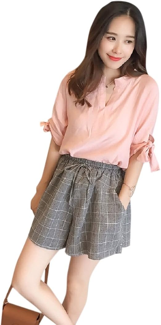 Amazon Formanism カジュアル ゆったり チェック 無地 カラー キュロット ショートパンツ レディース ダークグレー L キュロット 通販