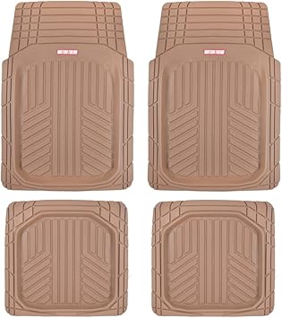 Amazon Com Motor Trend Mt 934 Bg Beige Season Deep Dish Rubber Floor Mats Performance Plus Heavy Duty Liners 4 Piece Set All Weather Automotive