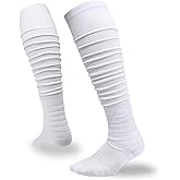 Londkaron Scrunch Soccer & Football Socks, Extra Long Padded Sports Socks for Men & Boys