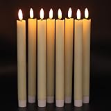 Eldnacele LED Taper Candles Flickering Real Wax Remote Timer Battery Operated view 2