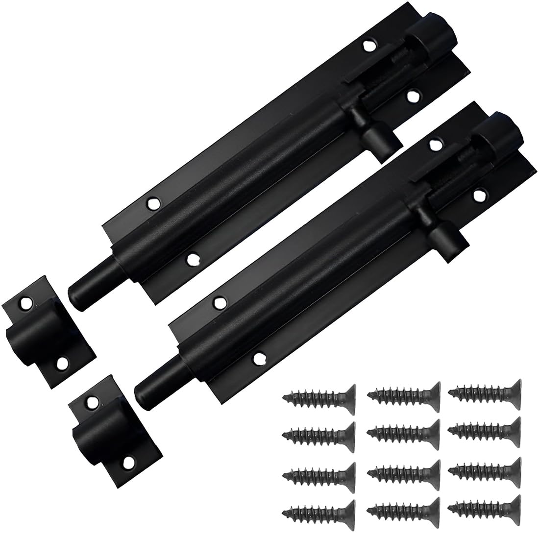QJIBOVM 2pcs Door Lock Bolt for Bathroom Bedroom Toilet Shed Shower Door Catch Latch Slide Bolt Easy Fit with Screws