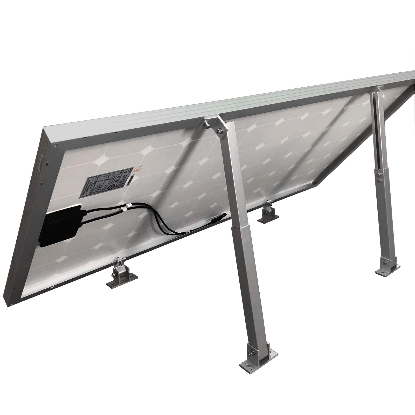 Pair of Adjustable Metal Brackets for Tilting a Solar Panel (Variable Length 390-670mm)