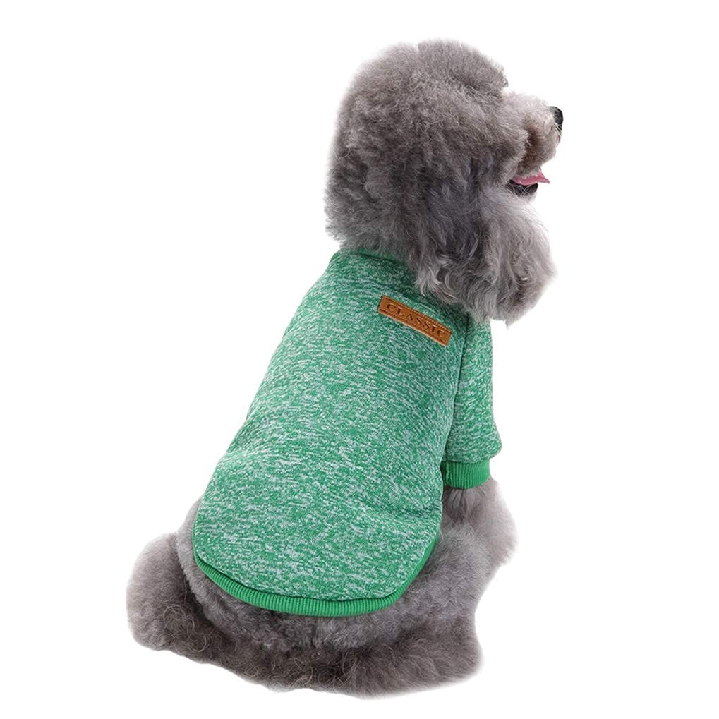 Fashion Focus On Pet Dog Clothes Knitwear Dog Sweater Soft Thickening Warm Pup Dogs Shirt Winter Puppy Sweater for Dogs (Large, Green)