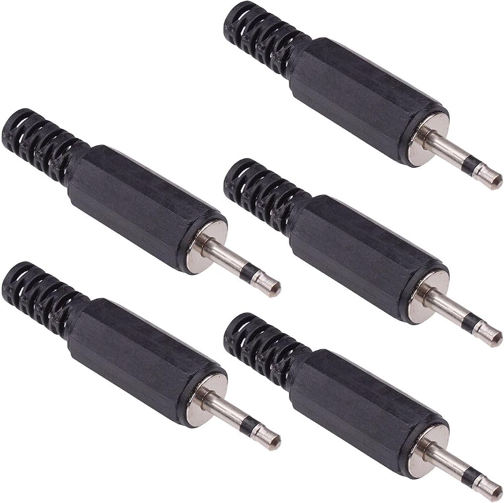 Switch Electronics 2.5mm Mono Audio Jack Plug Insulated Rewireable Solder 5 Pack