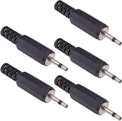 Switch Electronics 2.5mm Mono Audio Jack Plug Insulated Rewireable Solder 5 Pack