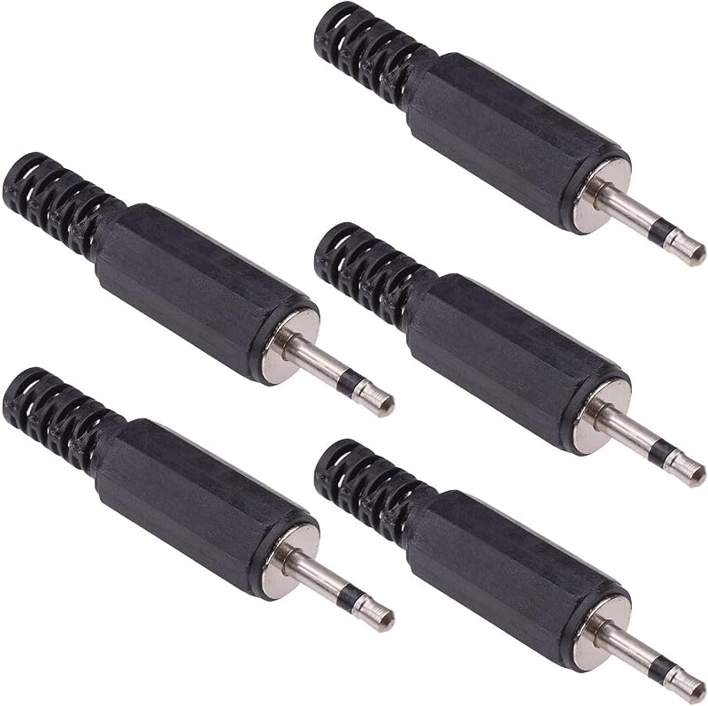 Switch Electronics 2.5mm Mono Audio Jack Plug Insulated Rewireable Solder 5 Pack