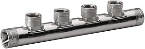 HomeFlex 11-070504 3/4-Inch x 3/4-Inch x 1/2-Inch Stainless Steel FIPT Manifold