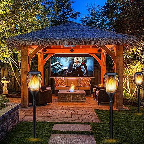 Solar Lights,Waterproof Flickering Flames Torches Lights Outdoor Solar Light Landscape Decoration Lighting Dusk to Dawn Auto On/Off Security Torch Light for Pathway, Patio, Yard, Garden 1 Pack
