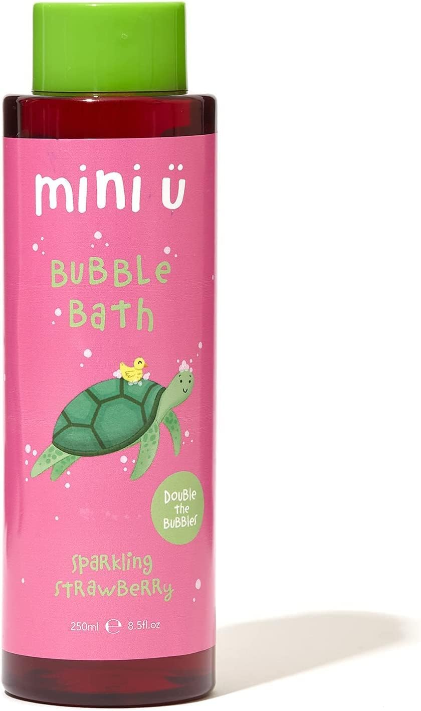 Mini U Sparkling Strawberry Bubble Bath for Babies Kids - Pink - SLS SLES Free
