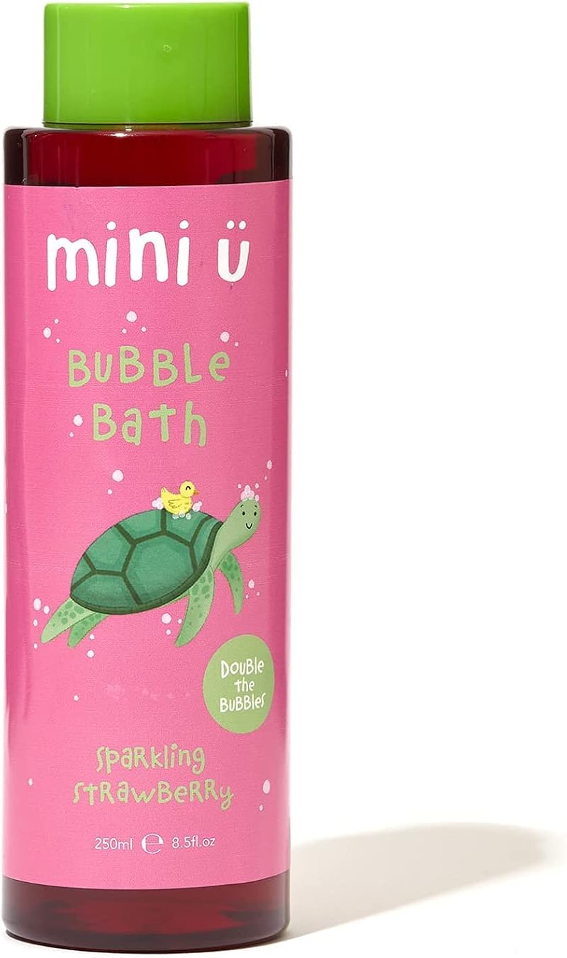 Mini U Sparkling Strawberry Bubble Bath for Babies Kids - Pink - SLS SLES Free