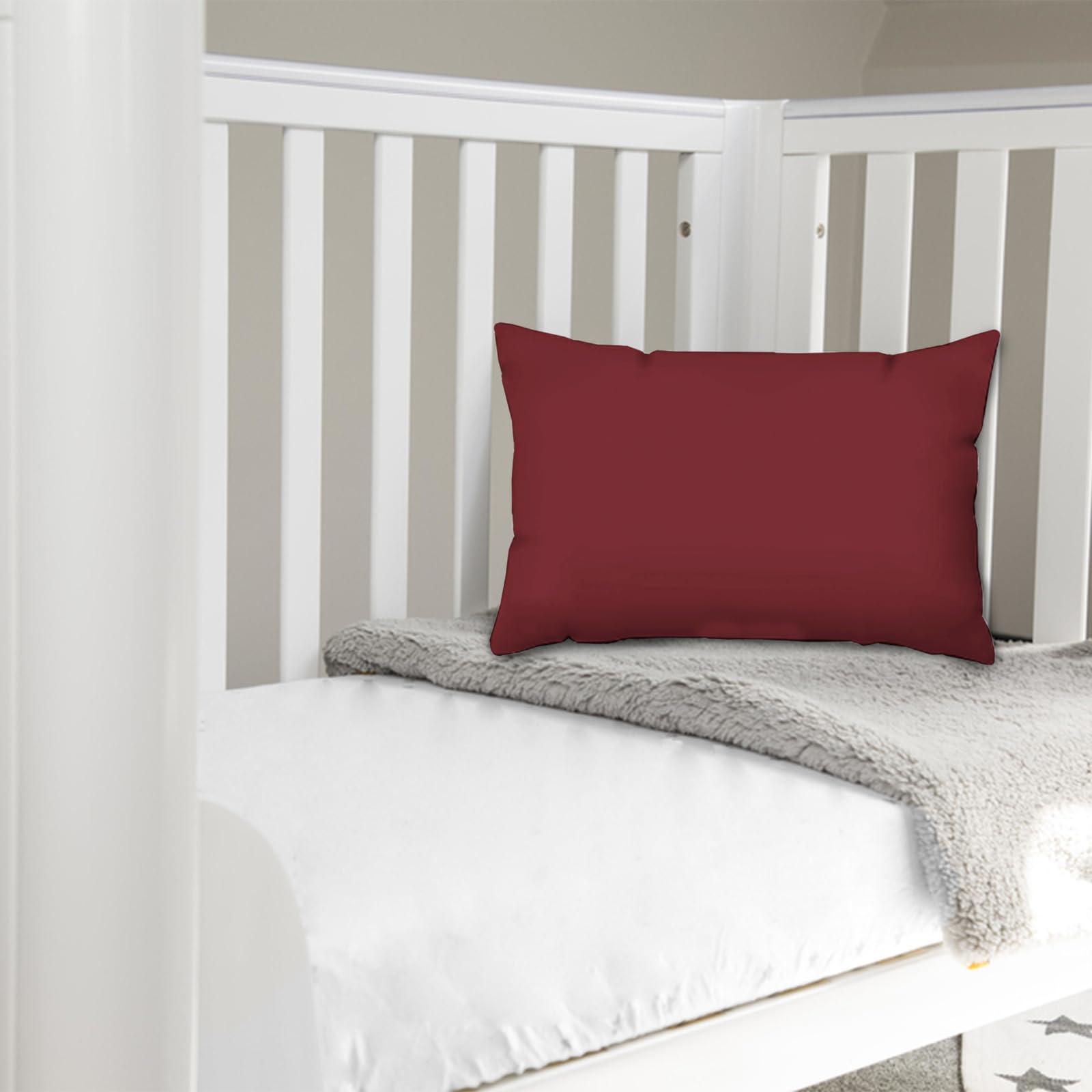 Pizuna Crib Pillow Cover 40x60cm Rio Red, 2pc 400 Thread Count 100% Long Staple Cotton Highly Breathable Sateen Weave Baby Toddler Pillow Cases For Boys And Girls By — image 1