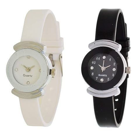 Analogue Black & White Dial Combo of 2 Womens & Girls Watch (EX-G151-G152)