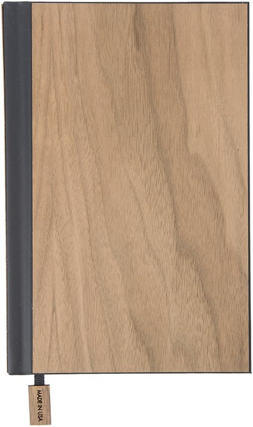 WOODCHUCK Wood Cover Journal 8.5x5 Inches, Walnut, Blank Pages -100% Recycled Paper