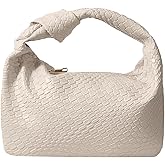 PHILOMENA Woven Hobo Bag for Women Knot Strap Handbags Leather Dumpling Clutch Purses with Zipper