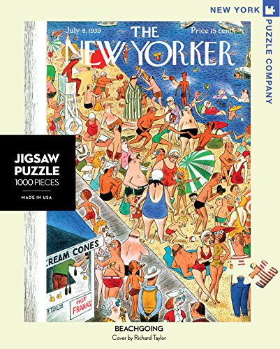 New York Puzzle Company - New Yorker Beachgoing - 1000 Piece Jigsaw Puzzle