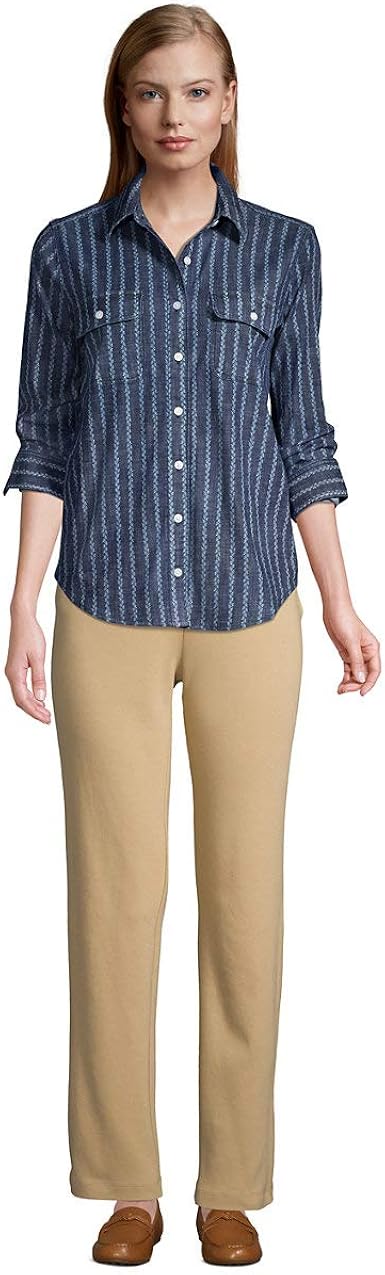 Lands' End Women's Sport Knit High Rise Elastic Waist Pull On Pants at  Women’s Clothing store
