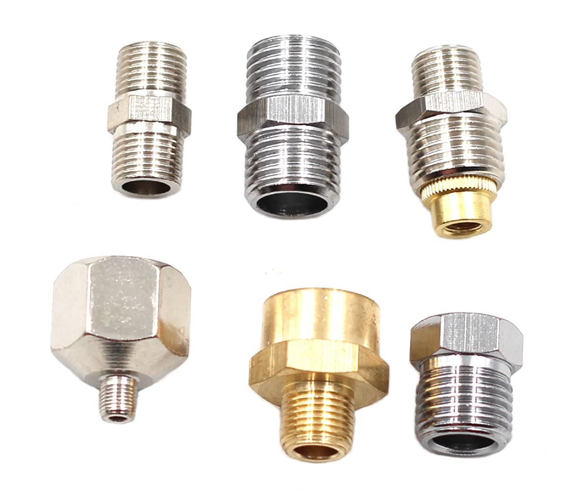 Chiloskit 7pcs Airbrush Hose Adaptor Connector Fitting Set for Compressor to Airbrush Complete Connector Set