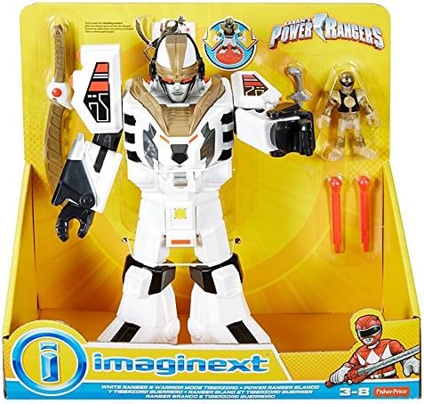Imaginext Power Rangers White Ranger & Warrior Mode Tigerzord 10"