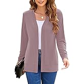 Womens Casual Lightweight Long Sleeve Cardigan Flowy Soft Open Front Knit Cardigan Sweaters