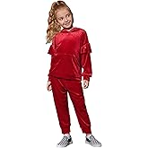 Mirawise Girls 2 Piece Sweatsuit Sweatpants Tracksuit Set Velour Long Sleeve Sweatshirt