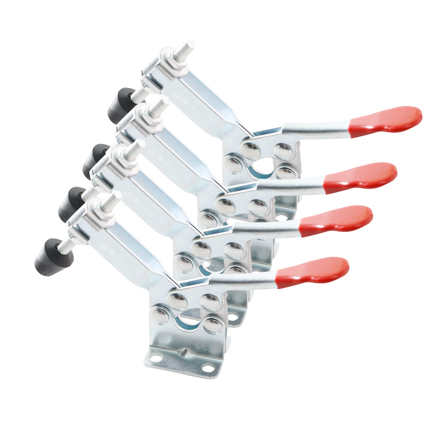 Ohamtes 4PCS Carbon Steel Type 201B, 100KG 220 lbs Clamping Force, Quick Release Tool, Hand Toggle Locking Clamp