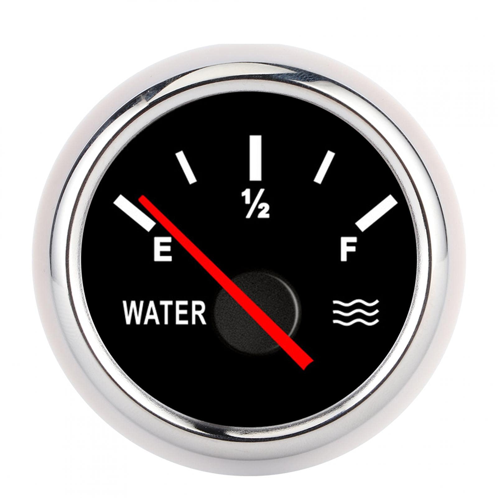 Akozon Water Level Indicator | 2in Pointer Water Liquid Level Gauge High Accuracy Universal for Marine Boat Truck RV(Black)