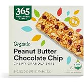 365 by Whole Foods Market, Organic Chocolate Chip Peanut Butter Granola Bar, 8 Count
