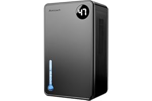 KEEPGLAD Dehumidifier, Dehumidifiers for Home (1000 sq.ft), 98 OZ Dehumidifier for Basement Bathroom Bedroom, Auto Shut Off Dehumidifiers, Timer Setting, Digital Display, Drain Hose, 7 Colors Light, Black