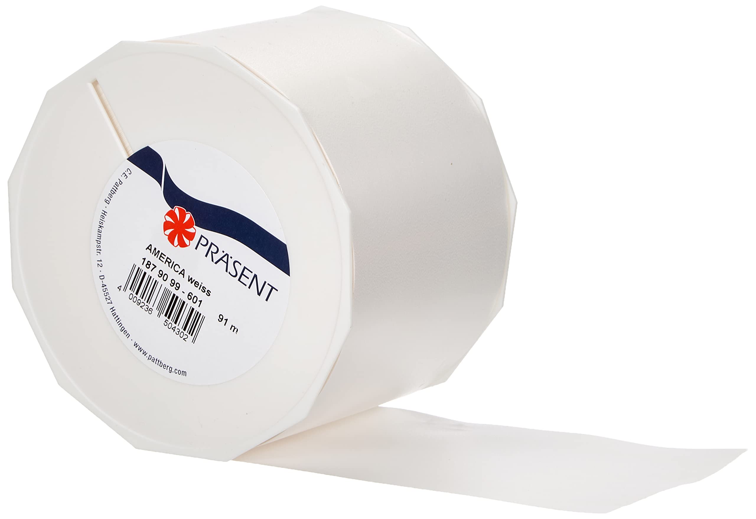 PRÄSENT - America Curling Ribbon White 90 mm width, 91 m length — image 1