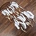 Boho Feather Headband Indain Headdress - AWAYTR Tribal Hair bands White Hippie Custome Fancy Dress Headwear (White+beige)