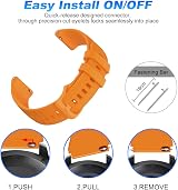 Wownadu 18mm Silicone Yellow Strap for Garmin Vivoactive 4S Venu 3S/2S FR view 3