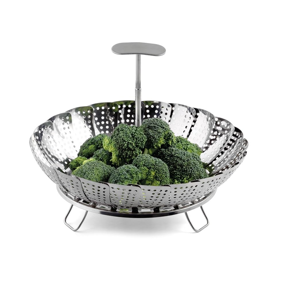 Weis Vegetable Steamer 13-23 cm with Telescope Handle, Stainless Steel, Silver, 23 x 23 x 8 cm