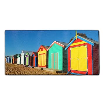 Amazon Com Colourful Beach Cabins Custom Washcloths Face Towel