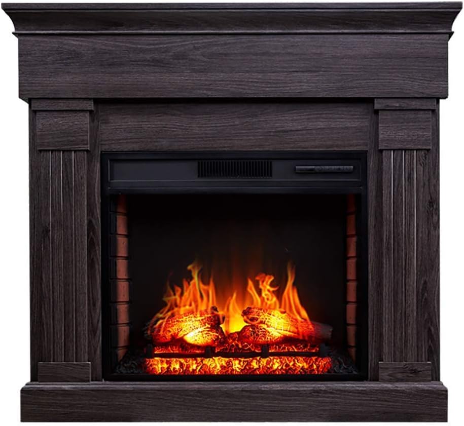 DFJU Kaminheizung 1400 W stumm Massivholz elektrische Kamine