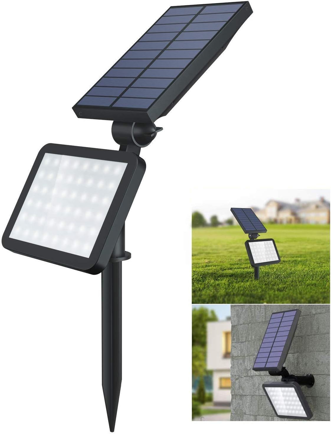 solar lights outdoor on Ousfot Solar Spot Lights Outdoor 48 Led Spotlight 2 In 1 Adjustable Waterproof Solar Landscape Security Lighting Dark Sensing Auto On Off Amazon Com