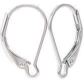 Alpinleux 2 Pcs Leverback Earring Hooks, 925 Sterling Silver Clasp Hoop, Hypoallergenic Dangles Earring Hooks, French Ear Wire Findings for Women, DIY Crafts, Jewelry Making (Silver)