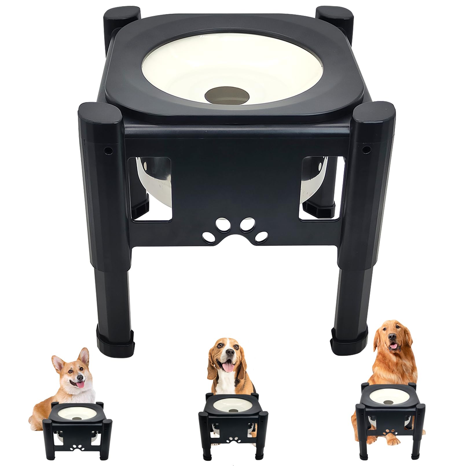 Non Spill Dog Water Bowl,Adjustable Elevated Puppy Water Bowls, 3 Heights Raised Zero Splash Dog Water Bowl-Anti Spill Slow Drinking Dispenser for Cat Puppy and Smaller Cat