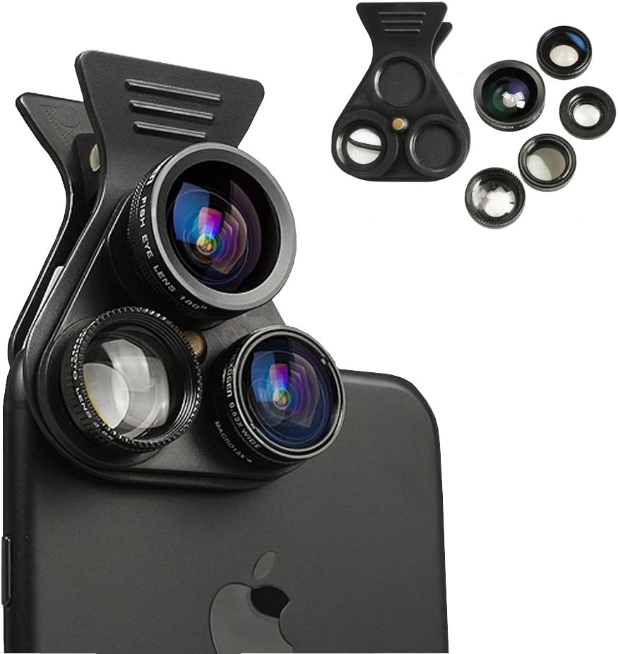 Cell Phone Camera Lens - BTIME 5 in 1 Professional HD Camera Lens Kit 2.5X Telephoto Lens +180° Fisheye + 0.62X Wide Angle + 15X Macro Lens +CPL Polarized Lens