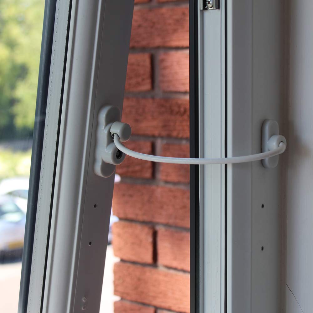 Cardea Standard Child Safety Cable Window Opening Restrictor Lock uPVC Suitable White (2