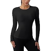 LEICHR Long Sleeve Compression Shirts for Women Athletic Sun Protection Workout Base Layer Tops Sports Gear Yoga Running