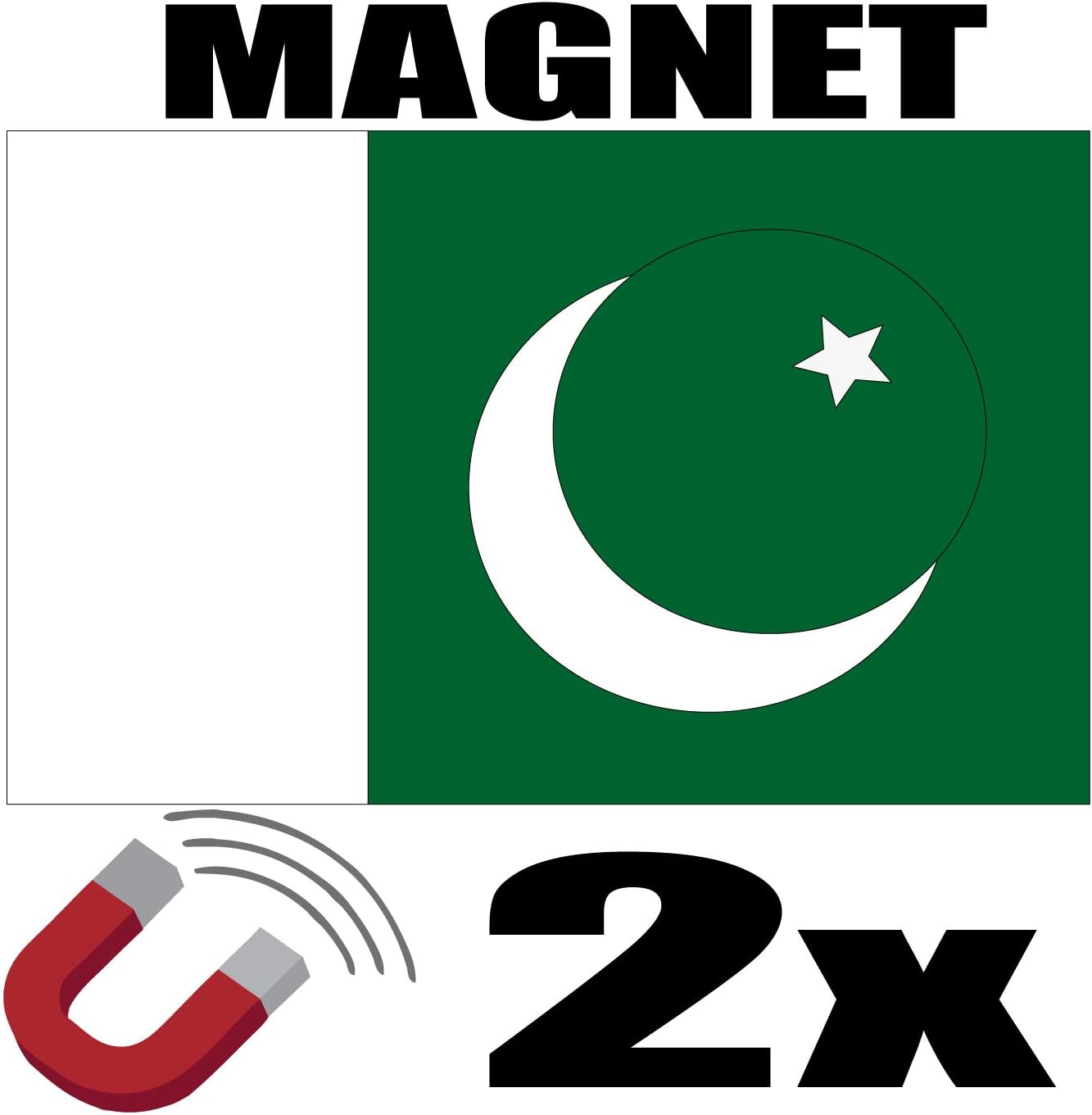 SAFIRMES 2 x Pakistan Flag Magnet 6 x 3 cm Decorative Fridge Magnet Pakai