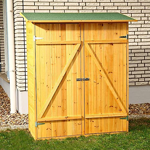 HUIJK XXL Holz Gerätehaus Geräteschuppen Gartenschrank Geräteschrank Gartenhaus