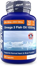 Zipvit Omega 3 Fish Oil 1000mg 360 Softgels EPA 180mg DHA 120mg