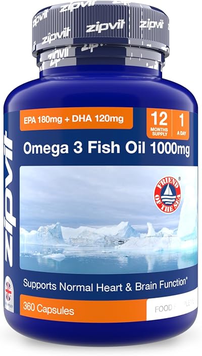 Zipvit Omega 3 Fish Oil 1000mg 360 Softgels EPA 180mg DHA 120mg