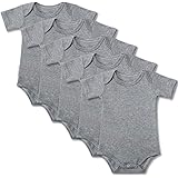GLEAMING GRAIN Baby Onesies 100% Cotton Short Sleeve Baby Bodysuits Solid Color Infant Bodysuits for Newborn Baby 3-Pack