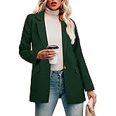 CRAZY GRID Womens Casual Blazer Jacket Long Sleeve Open Front Work Office Blazer Lapel Button Jacket