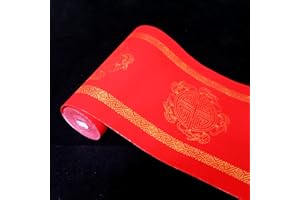 KYMY Chinese Red Xuan Paper Roll, Spring Festival Asian Blank Calligraphy Rice Paper- 17cm x 20m, Wufu Door Chunlian Duilian Scrolls Couplets for Asian Vietnamese Korea Lunar New Year 对联春联纸