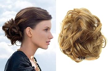 19 Hi Girl Wavy Curly Messy Hair Bun Extensions Donut Hair